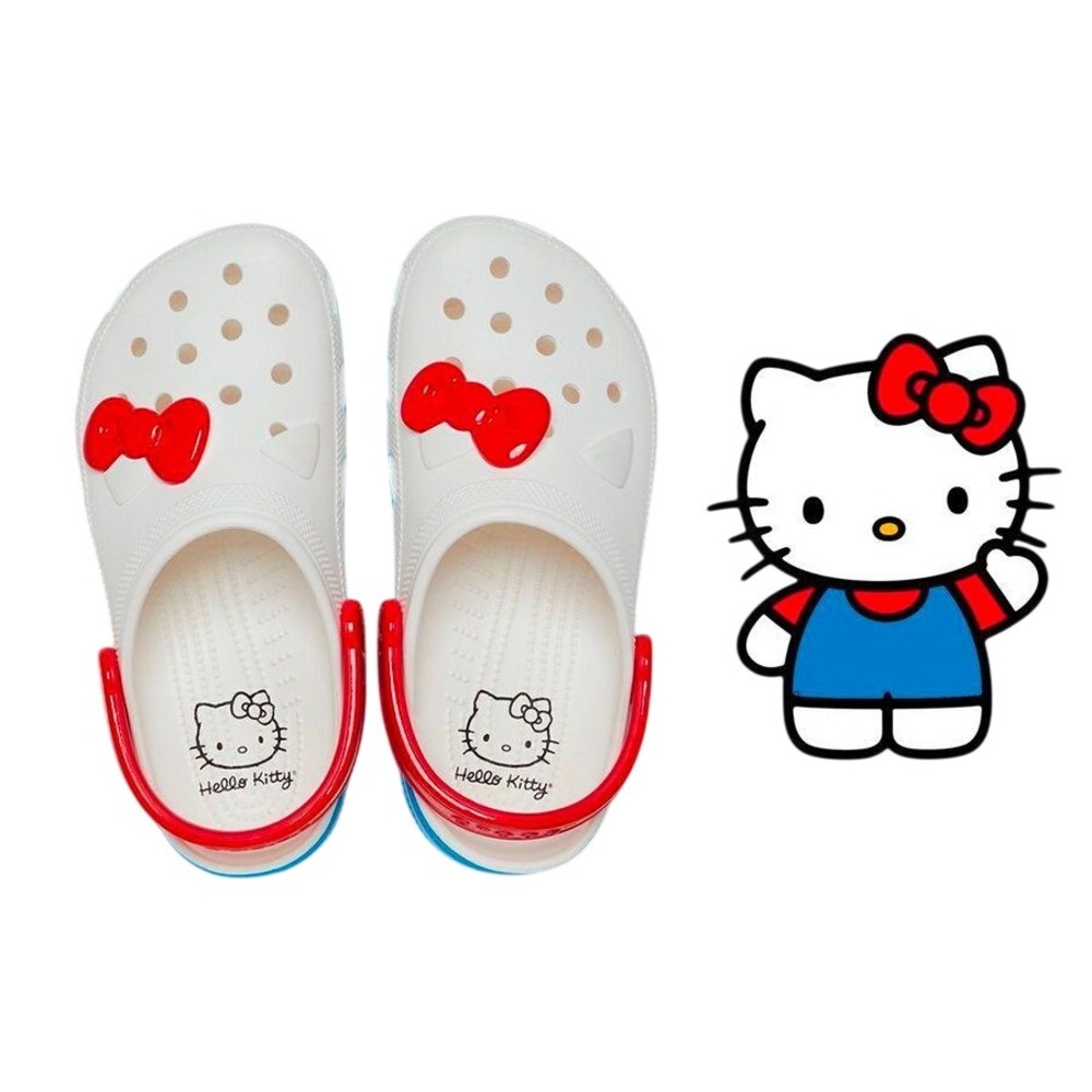 Crocs Hello Kitty Classic Clog 50th Anniversary 2024 Toddler Size 5C White